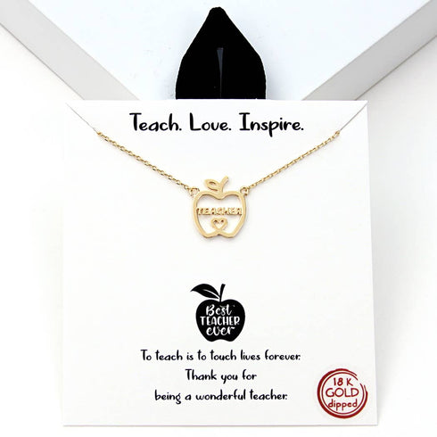 TEACHER APPLE CHARM NECKLACE